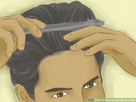 How to Grow Long Hair As a Guy (with Pictures) - wikiHow Growing Hair Out Men, Growing Long Hair Men, Growing Your Hair, Longer Hair Growth, Homemade Hair Treatments, Growing Your Hair Out, Hair Male, Increase Hair Growth, Long Healthy Hair