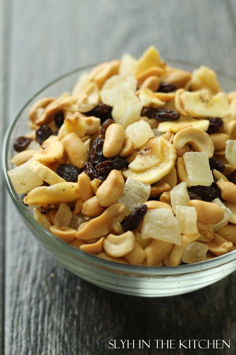 Crunchy Caribbean Trail Mix - FoodBlogs.com #snacks #trailmix #caribbean #caribbeanrecipes #afterschoolsnacks Sweet And Salty Trail Mix, Salty Trail Mix, Honey Roasted Almonds, Apple Chips Baked, Almond Toffee, Toffee Recipe, Granola Recipe Bars, Dried Pineapple, Bruschetta Recipe