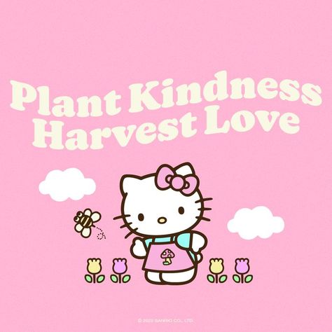 Hello Bestie, Plant Kindness, Hello Kitty Wall Art, Aura Quotes, Hello Kitty Images, Hello Kitty Themes, Spread Kindness, Hello Kitty Pictures, Cute Doodle Art