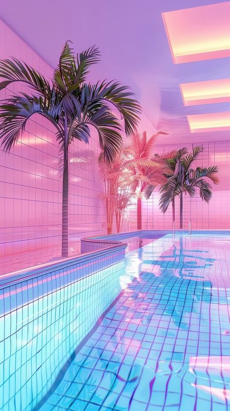 Aesthetic wallpaper pool swimming pool outdoors. | free image by rawpixel.com / Tanat Chittirungsan Pastel Vaporwave Aesthetic, Backgrounds Cute Aesthetic, Swimming Pool Wallpaper, Iphone Wallpaper Luxury, Iphone Neon Wallpaper, Pastel Luxury, Pool Wallpaper, Wallpaper Backgrounds Cute, Cute Aesthetic Background