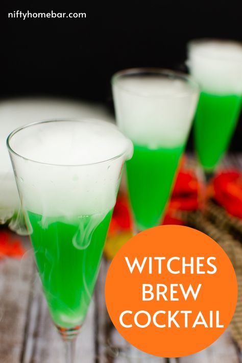 Mix up a batch of Witches brew Cocktail and enjoy a Halloween like no other. Witches Brew Cocktail Recipe, Halloween Food Hacks, Witches Brew Cocktail, Halloween Themed Drinks, Halloween Brew, Halloween Witches Brew, Halloween Treat Tags, Adult Beverages Recipes, Hocus Pocus Party