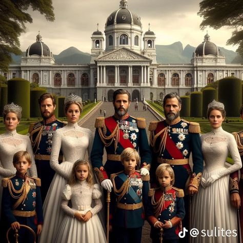 King Outfits Royal, Royal Family Aesthetic, Romanoff Family, Imperial Clothing, Royal Attire, Creative Upcycling, Royal Family Portrait, Kingdom Movie, Imperial Fashion