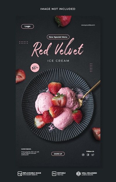 Red Velvet Ice, Cake Poster, Mother Dairy, Red Velvet Ice Cream, Cream Poster, Ice Cream Menu, Ice Cream Poster, Elegant Food, Poster Design Layout