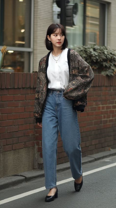 40+ Korean style outfits: Chic K-style outfit ideas for crisp weather 2024 Korean Fashion Trends, Japan Streetwear Women, Asian 90s Fashion, Korean Street Style Women, Kpop Style Outfits, Korean Daily Outfit, Korean Streetwear Fashion Women, Korean Street Fashion Women, Seoul Street Style