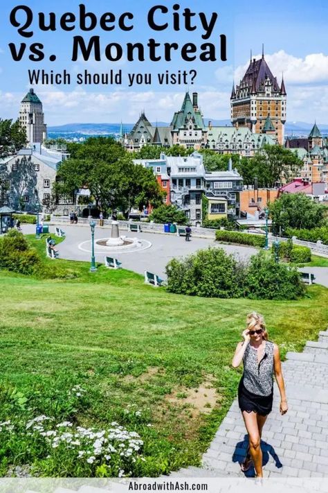 Montreal vs. Quebec City…which city should you visit? I’ll take you through both cities and tell you which is the perfect choice for YOU! #montreal #montrealcanada #canada #quebec #quebecprovince #quebeccity #montrealorquebeccity #montrealvsquebeccity #quebeccityormontreal #quebeccityvsmontreal #canadablog #canadaguide Road Trip Games For Kids, Earth Trekkers, Montreal Trip, Montreal Vacation, April Vacation, Visit Montreal, Trip Games, Montreal Travel, Canada Vacation