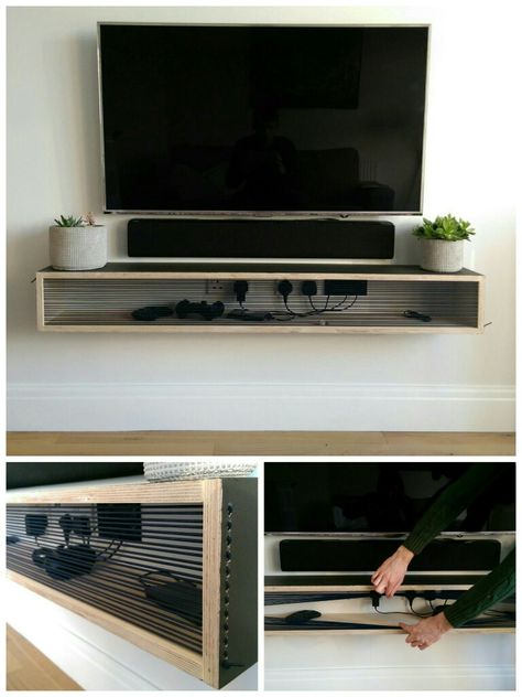 Plywood Tv Wall Unit, Furniture Tv Unit, Cozy Living Room Furniture, Small House Furniture, Diy Industrial Furniture, Floating Tv Unit, Modern Rustic Furniture, Furniture Wheels, Interior Wall Colors