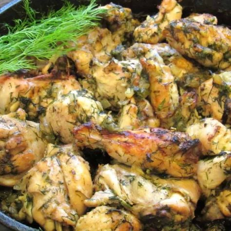 Dill Chicken Recipe Lemon Dill Chicken, Dill Chicken, Ground Beef And Broccoli, Walnut Chicken, Chicken With Lemon, Dill Recipes, Pan Chicken Recipes, Healthy Chicken Recipes Easy, One Pan Chicken