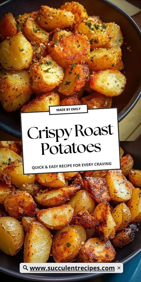 Elevate your meals with these Crispy Roast Potatoes! Golden-brown and perfectly seasoned, they’re the ultimate side dish for any occasion, adding a satisfying crunch to your plate. Potatoes Dinner Recipes, Trending Food Recipes, Healthy Recipes Dessert, Potatoes Dinner, The Best Roast, Best Roast Potatoes, Popular Food Recipes, Golden Potatoes, Crab Food