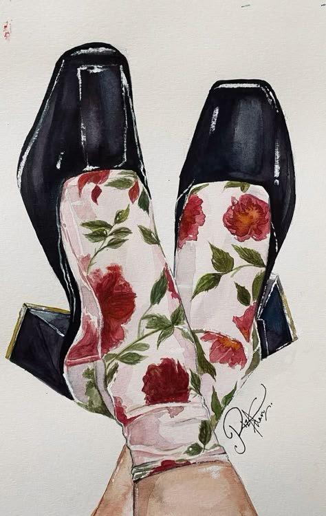 Shoes Design Sketches, Watercolor Fashion Illustration, Fashion Paintings, Fashion Illustration Watercolor, Painting Fashion, Watercolor Fashion, Watercolor Paintings Easy, Girly Drawings, Pop Art Wallpaper