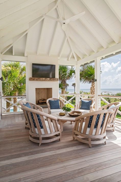 Tour this breezy and inviting Lowcountry beach house on the Isle of Palms Life By The Sea, Beach House Exterior, Dream Beach Houses, Luxury Outdoor Furniture, Isle Of Palms, Modern Beach, Dream Beach, River House, The Isle