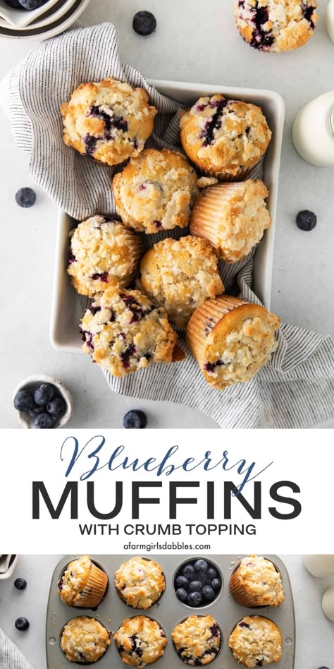 Tender, moist, and loaded with fresh blueberries, these Blueberry Muffins with Crumb Topping are the best blueberry muffins in the world. The perfectly crunchy streusel topping certainly sets them apart from the basic blueberry muffin! Crochet Basics Step By Step, Blueberry Muffins With Crumb Topping, Moist Blueberry Muffins, Homemade Blueberry Muffins, Easy Blueberry Muffins, Best Blueberry Muffins, Berry Muffins, Muffin Recipes Blueberry, Aesthetic Crochet