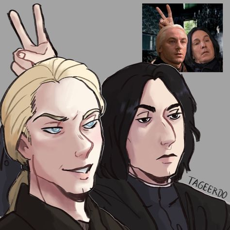 Severus Snape And Lucius Malfoy, Lucius And Severus, Snape And Lucius, Lucius Malfoy Art, Young Severus Snape, Severus Snape Art, Animation Student, Severus Snape Fanart, Alan Rickman Severus Snape