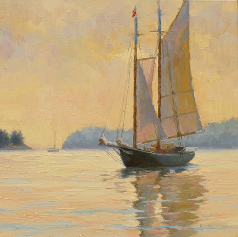 Oil Painting Sailboat, Oil Painting Videos, Maritime Art, Sailboat Painting, Ship Paintings, Boat Art, Boat Painting, Landscape Art Painting, Cityscape Painting