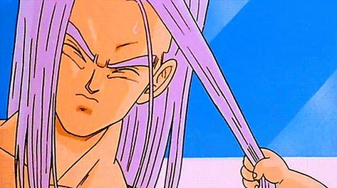 Baby Trunks pulling Future Trunks' hair. Baby Trunks, Mirai Trunks, Trunks Briefs, Trunks Dbz, Goten Y Trunks, Hair Gif, Vegeta And Bulma, Hair Man, 3d Dragon