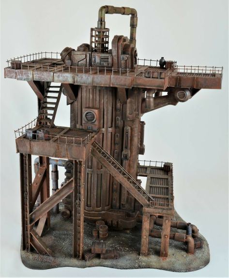 Dnd Diorama, Necromunda Art, Diorama Terrain, 40k Table, Dungeon Of The Mad Mage, Mdf Terrain, Zone Mortalis, Scifi Building, Iron Forge