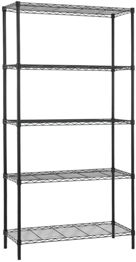 AmazonSmile: 5 Shelf Wire Shelving Unit Garage NSF Metal Shelf Organizer Large Storage Shelves Heavy Duty Height Adjustable Utility Commercial Grade Steel Layer Shelf Rack 1250 LBS Capacity -14x36x72,Black: Furniture & Decor Black Rack Shelves, Black Wire Shelves, Black Metal Shelving, Board Game Shelf, 5 Tier Shelf, White Shelving Unit, Commercial Shelving, Iron Shelves, Apartment Necessities