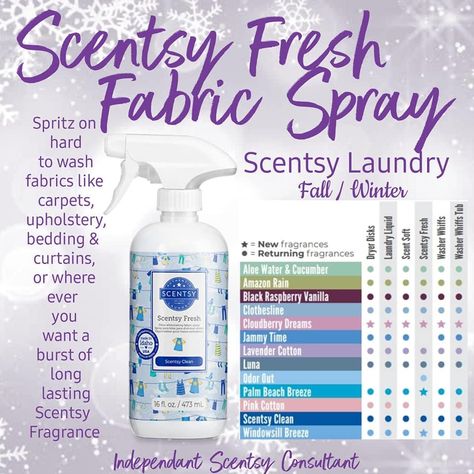 Scentsy Cleaning Products, Scentsy Fresh, Scentsy 2022, Scentsy Laundry, Scentsy Sample Ideas, Aloe Water, Scentsy Products, Scentsy Consultant Ideas, Scentsy Scent