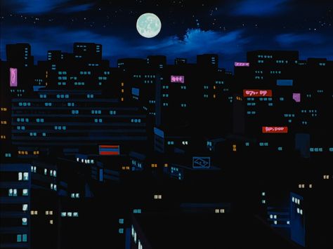 Anime 90s city 90s Anime City Night, 90s City, Space Anime, 80s Anime, Cityscape Wallpaper, Anime World, Anime City, Liminal Space, 90s Anime