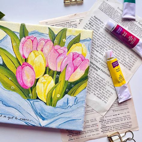 Some tulips for you today🌷🫧 Used @derwentart_india acrylics on canvas🫶🏼 . . . . #aashiwork🌸 #tulip #tulips #tulipart #acryliconcanvas🎨 #canvas #canvaspainting #roomdecor #cuteart #roomdecoration #tulippainting #acrylicpaintings Tulips Painting Acrylic, Tulip Painting, Tulips Art, Water Painting, Painting Acrylic, Art Girl, Art Inspo, Art Ideas, Tulips