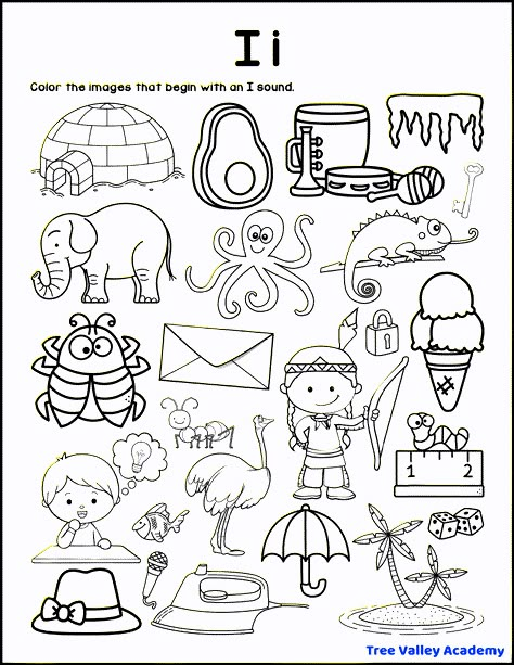 A free printable letter i beginning sound coloring for kindergarten. Students will sound out the word of each image and color the pictures whose initial sound starts with a short I sound or a long I sound. The alphabet worksheet is free to download and print. The PDF includes another letter I phonics worksheet and an answer page. Short I Words List, Letter A Sound Worksheet, Things That Start With Letter I, Letter I Activities For Kindergarten, Letter I Worksheets Kindergarten, I Sound Words Worksheet, Short I Sound Worksheet, I Sound Words, Printable Letter I