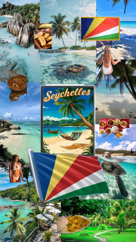 #collage #aesthetic #country #travel #Seychelles #viralpost #SeychellesFood #culture #bananadesert Aesthetic Country, Travel Wishlist, African Countries, Viral Post, Seychelles, Travel Around The World, Dream Vacations, Travel Around, Places To Travel