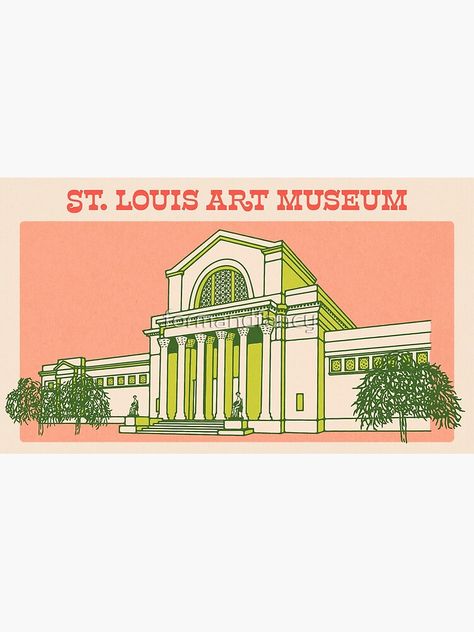 St Louis Art Museum, St Louis Art, Landmarks Art, Inspired Illustration, Museum Poster, City Museum, World's Fair, Design Museum, Poster Vintage