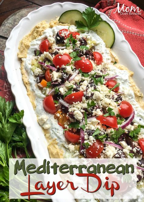 Layer Dip Recipe, Mediterranean Diet Recipes Dinners, Easy Mediterranean Diet Recipes, Layer Dip, Mediterranean Dishes, Mediterranean Diet Recipes, Dip Recipe, Party Food Appetizers, Greek Recipes