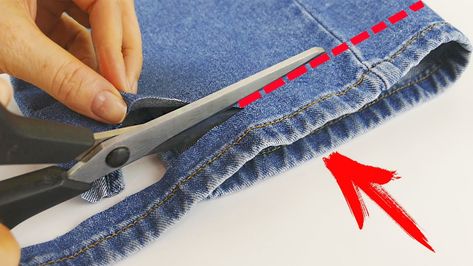 How To Lengthen Jeans, How To Make Jeans Longer, Lengthening Jeans, Lengthen Jeans, Lengthen Pants, Jeans Projects, How To Make Jeans, Jeans Diy, Brand Store