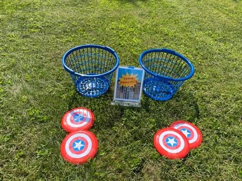 Marvel Games Party, Superhero Birthday Party Games For Kids, Marvel Avengers 5th Birthday Party, Diy Marvel Birthday Party, 3rd Birthday Superhero Theme, Avengers Games For Kids, Super Hero Party Games For Kids, Superhero Vs Villian Party Ideas, Superhero Birthday Party Backdrop