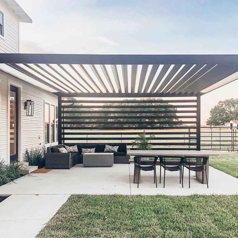 10 Cool Pergola Ideas | The Family Handyman Pergola Modern, Terrace Gardens, Louvered Pergola, Pergola Ideas, Building A Pergola, Modern Pergola, Wood Pergola, Pergola Attached To House, Aluminum Pergola