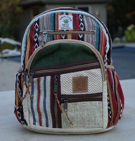 This Unisex Bag is Perfect For School, Work, Camping and For Casual Daily Use Himalayan Hemp Backpack, Indie Backpack, Salty Granola, Summer Backpack, Bohemian Backpack, Eco Backpack, Backpack Inspiration, Hemp Backpack, Backpack Handmade