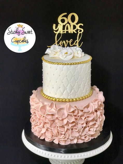 60 Years Birthday Cake, 64th Birthday Cake, 60th Birthday Cake For Ladies, Sage Birthday, Pretty Birthday Cake, Cake Samples, 60th Cake, 60th Birthday Cake, 64th Birthday