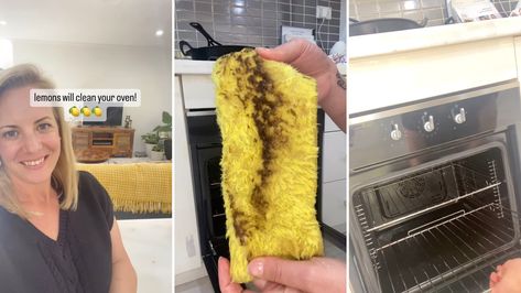 Expert demonstrates simple hack to make a grimy oven spotless: ‘You’ll be blown away’ Cleaning Cabinets, Cleaning Methods, Healthy Life Hacks, Kitchen Help, Oven Cleaner, Oven Cleaning, Home Management, Laundry Hacks, Household Cleaners