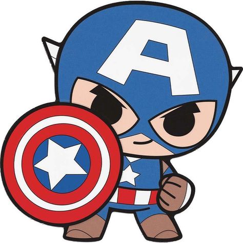 Marvel Cartoon Drawings, Superhero Plates, Captain America Drawing, Superhero Cupcake Toppers, Captain America 1, Chibi Marvel, Avengers Cartoon, Baby Avengers, Drawing Superheroes