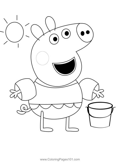 Peppa Pig Swim Cap Coloring Page Peppa Pig Swimming, Peppa Pig Imagenes, Peppa Pig Coloring Pages, Adult Color By Number, Stitch Coloring Pages, Paw Patrol Coloring, Marshall Paw Patrol, Paw Patrol Coloring Pages, Boys Swim