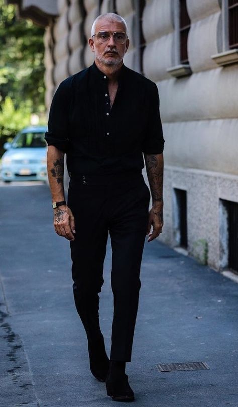 Bald Men Style Fashion, Bald Men Style Fashion Outfits, Bald Men Style, Masculine Fashion, Bald Men, Style Guide, Men's Style, Get Dressed, All Black