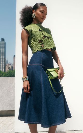 Resort 2024, American Fashion Designers, Denim Midi Skirt, Fashion Design Clothes, Moda Operandi, Spring Summer Fashion, Fashion Collection, Fashion Inspo Outfits, Denim Skirt