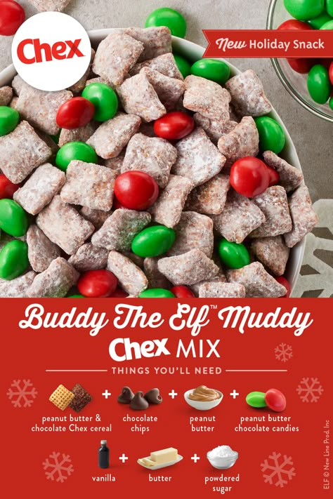 Add all the peanut butter to this take on our classic Muddy Buddies™ recipe. Using Peanut Butter Chex, Chocolate Chex and peanut butter chocolate candies, you have double the peanut butter fun in this colorful mix. Peanut Butter Chex, Cakesicles Ideas, Puppy Chow Chex Mix Recipe, Chocolate Chex, Puppy Chow Recipes, Xmas Treats, Chex Mix Recipes, Muddy Buddies, Chocolate Candies