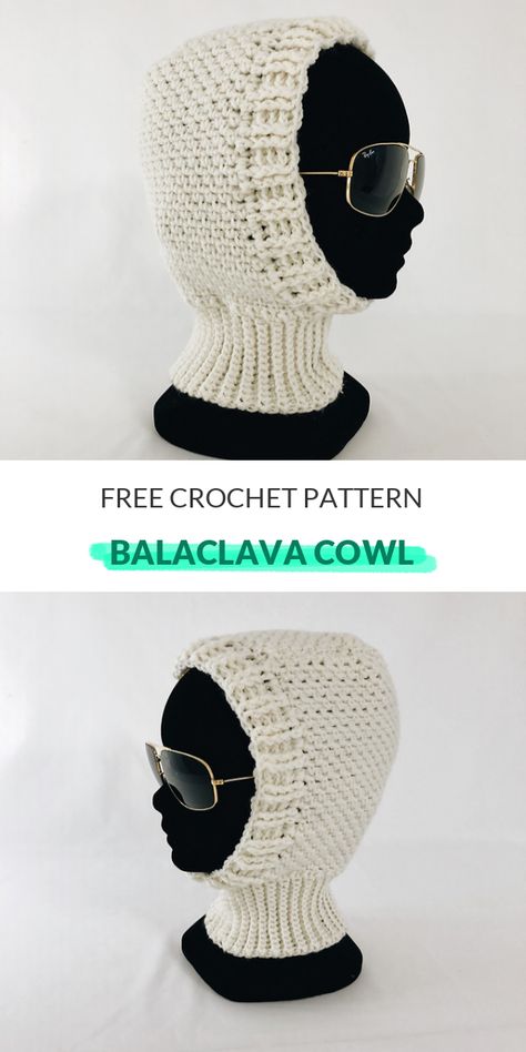 Balaclava Cowl Free Crochet Pattern - The balaclava cowl is a free crochet pattern that is very popular. The pattern is easy to follow and will give you the perfect fit. All you need to make this cowl is your favorite yarn and an H crochet hook. #crochet #crochetideas #crochethatpattern #crochetsunhat Crochet Balaclava, Hook Crochet, Crochet Hood, Crochet Winter Hats, Crochet Sun Hat, First Things First, Crochet Cap, Free Knitting Patterns, Crochet Winter