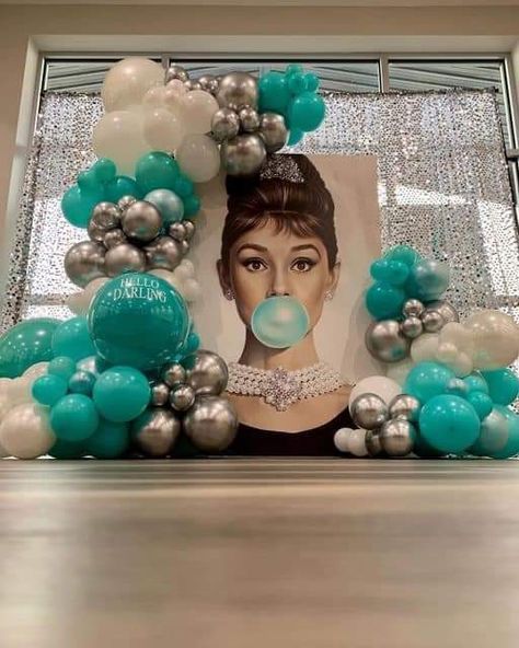 Breakfast At Tiffany's Tea Party, Breakfast At Tiffany’s Sweet 16, Tiffany And Co Balloon Garland, Tiffany’s Themed Party, Tiffany And Co Decorations, Breakfast At Tiffany's Decor, Tiffany’s Party, Breakfast At Tiffany's Theme, Tiffany Theme Party Decorations