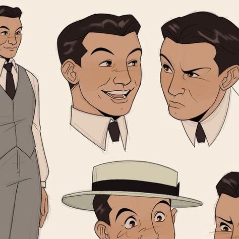 1940s Cartoons Style, Old Guy Character Design, 50s Art Style, Middle Aged Man Drawing, Simple Character Design Cartoons, Business Man Character Design, Painter Character Design, 1920s Character Design, Fancy Oc