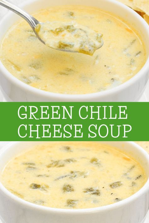 Jalapeño Pepper Soup, Green Chili Cheese Sopita, Green Chili Cheese Potato Cakes With Green Chili Sour Cream, Green Chile Cheese Fideo Soup, Pepper Cheese Soup, Chile Rellano Soup, Cream Of Green Chile Soup, Hatch Green Chile Stew, Crockpot Cheese Soup Recipes