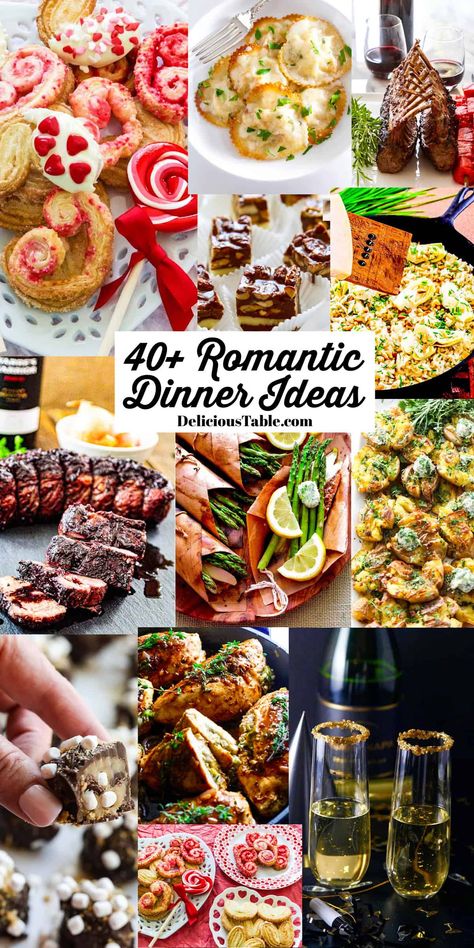 Sweetest Day Dinner Ideas, Anniversary Dinner At Home Romantic, Anniversary Recipes, Anniversary Dinner Ideas, Starters For Dinner, Romantic Dinner Ideas, Romantic Recipes, Valentines Food Dinner, Recipes Sides