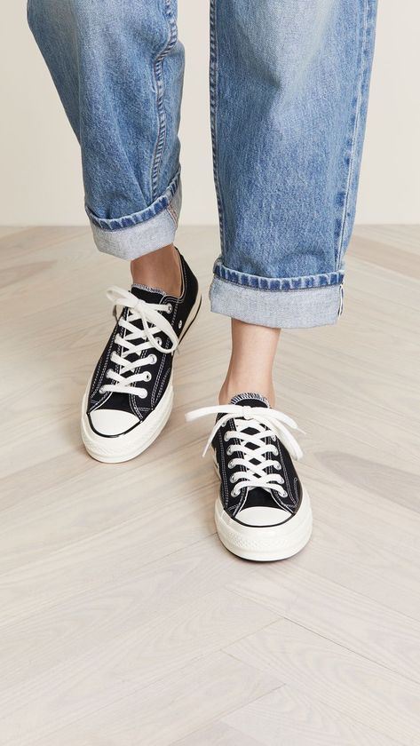 These walk-everywhere Converse sneakers are a must-have. Chuck Taylor 70s Outfit, Converse Chuck Taylor 70s, Chuck Taylor 70s, Converse 70, Converse 70s, Low Top Converse, Converse Chuck 70, Fabric Canvas, Chuck 70