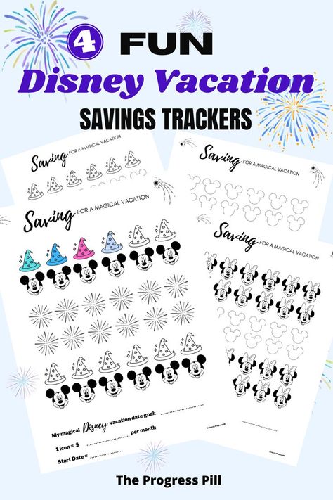 Vacation Savings Tracker, Disney Savings, Disney Money, Savings Chart, Savings Goal, Vacation Savings, Finance Tracker, Disney World Tips And Tricks, Savings Tracker