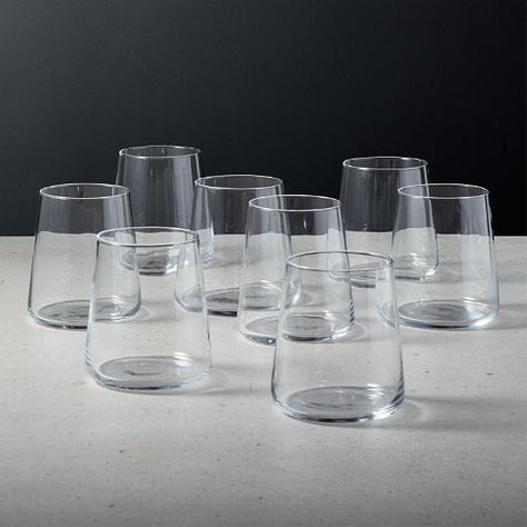 Unique Bar Gifts and Drinking Gift Ideas | CB2 Unique Drinking Glasses, Apartment Fever, Modern Drinking Glasses, Glass Drinking Glasses, Glass Cup Set, Glass Ware, Bar Gifts, Old Fashioned Glass, Glassware Set