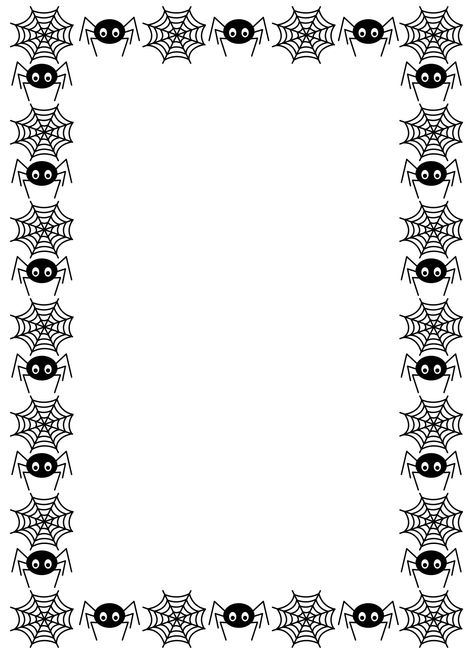 Halloween Border, Halloween Borders Free Printable, Halloween Frames Printables, Halloween Borders Free, Spooky Border Design, Halloween Boarders And Frames, Border Paper Printable, Spider Theme, Halloween Borders