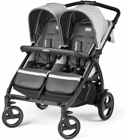 The Peg-Perego Book for Two is one of few double strollers that accept two infant car seats side-by-side, making it an ideal travel system for parents of twins. But families with kids of different ages can also enjoy the Book for Two. The stroller seats are independently adjustable, allowing one child to nap while the other enjoys the view. The Book for Two folds inward (like a book) to protect the upholstery, which comes in a variety of stylish colors. Double Stroller For Twins, Double Baby Strollers, Best Double Stroller, Baby Travel Gear, Twin Strollers, Peg Perego, Double Stroller, Umbrella Stroller, Double Strollers