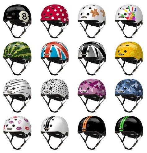 Helmet Design Ideas, Bicycle Helmet Design, Skateboarding Protective Gear, Bike Helmet Design, Cool Bike Helmets, Skate Helmet, Helmet Art, Stylish Bike, Bike Helmets