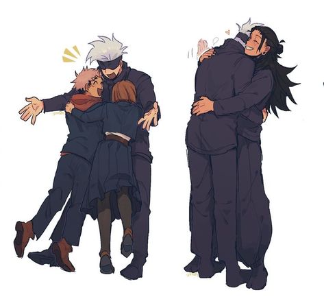 Hug Pose, People Hugging, What’s Going On, Anime Funny, Jujutsu, Cute Art, Manga Anime, Art Reference, Character Art